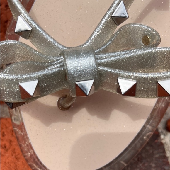 Valentino Women's Metallic Sandals with Studded Bow NO BOX - Picture 7 of 7